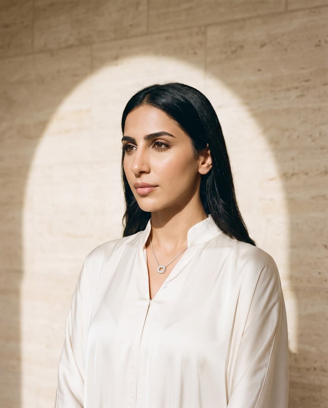 Najma · campaign photograph, worn
