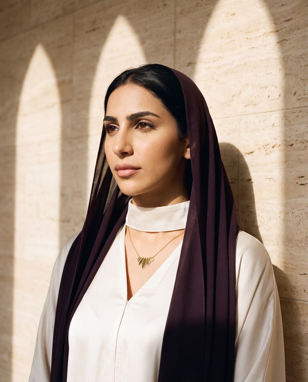 Bushra · campaign photograph, worn